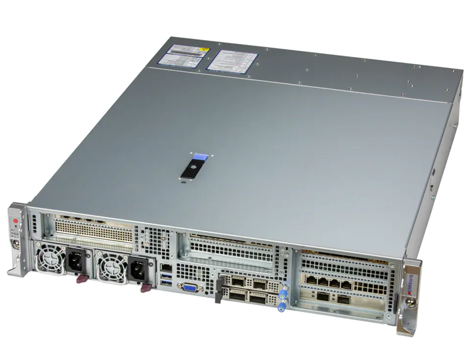 Super 221HE-FTNR,F I/O,2xLGA-4677,8xPCIe4,Video,2xAIOM Slot,6xHS 2.5" SATA/NVMe,IPMI,D5(8TB),2U/R2KW