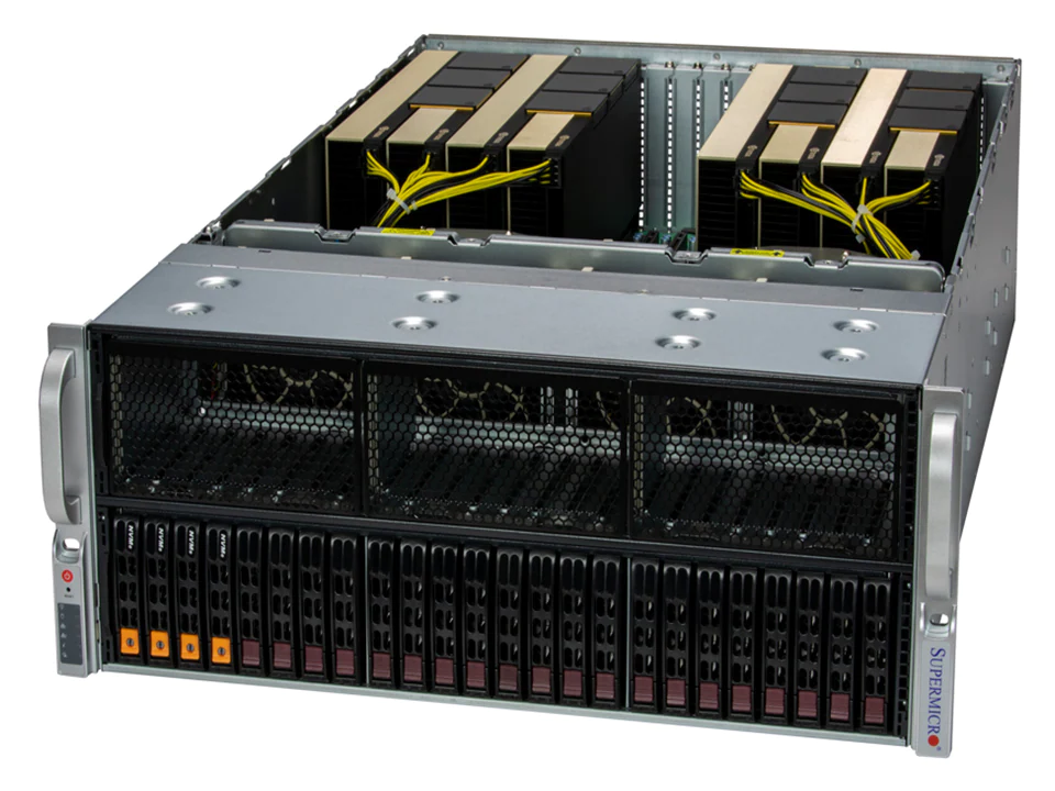 Super 421GE-TNRT3,2xLGA-4677,8xPCIe5.0,Video,2x10GB,24x2.5" HS SATA3/NVMe,M.2,IPMI,D5(8TB),4U/R2700W