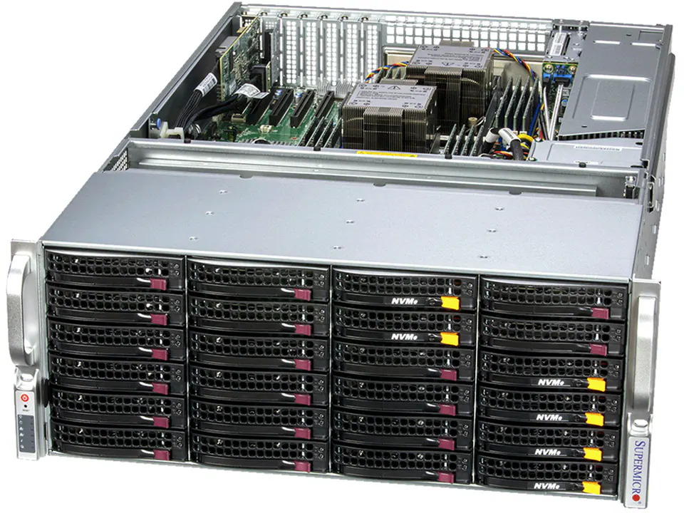 Super 641E-E1CR36H,2xLGA4677,Video,2x10GB,36xHS SAS3(3908L/HW Raid) Bay,2xM.2,IPMI,D4(4TB),4U/R1600W