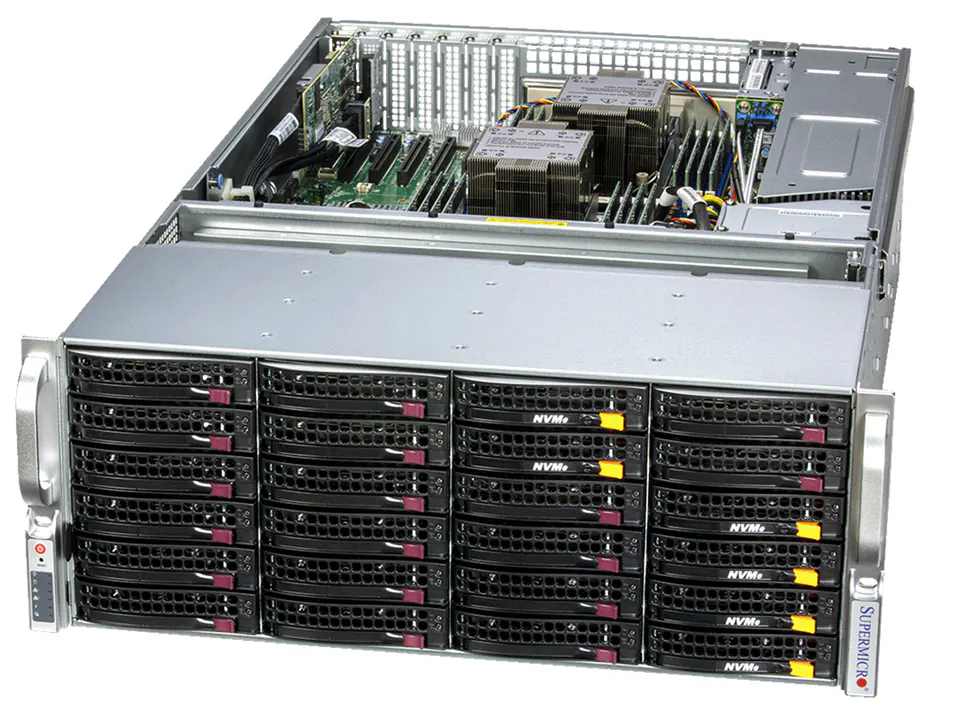 Super 641E-E1CR36L,2xLGA4677,Video,2x10GB,36xHS SAS3(3808L/IT Mode) Bay,2xM.2,IPMI,D4(4TB),4U/R1600W