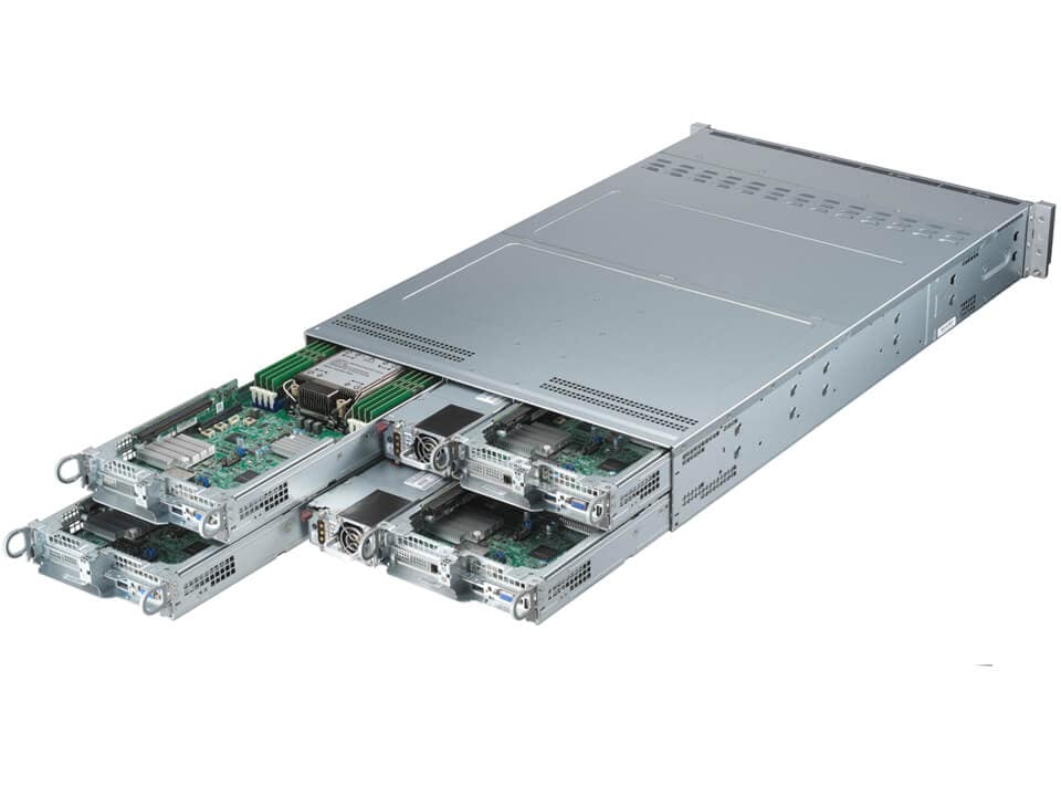 Super 221TP-HPTRD,4xNode,1xLGA-4677,2xP5,VGA,2x10GB/SFP+,6xHS 2.5" SATA,2xM.2,IPMI,D5(2TB),2U/RKW DC