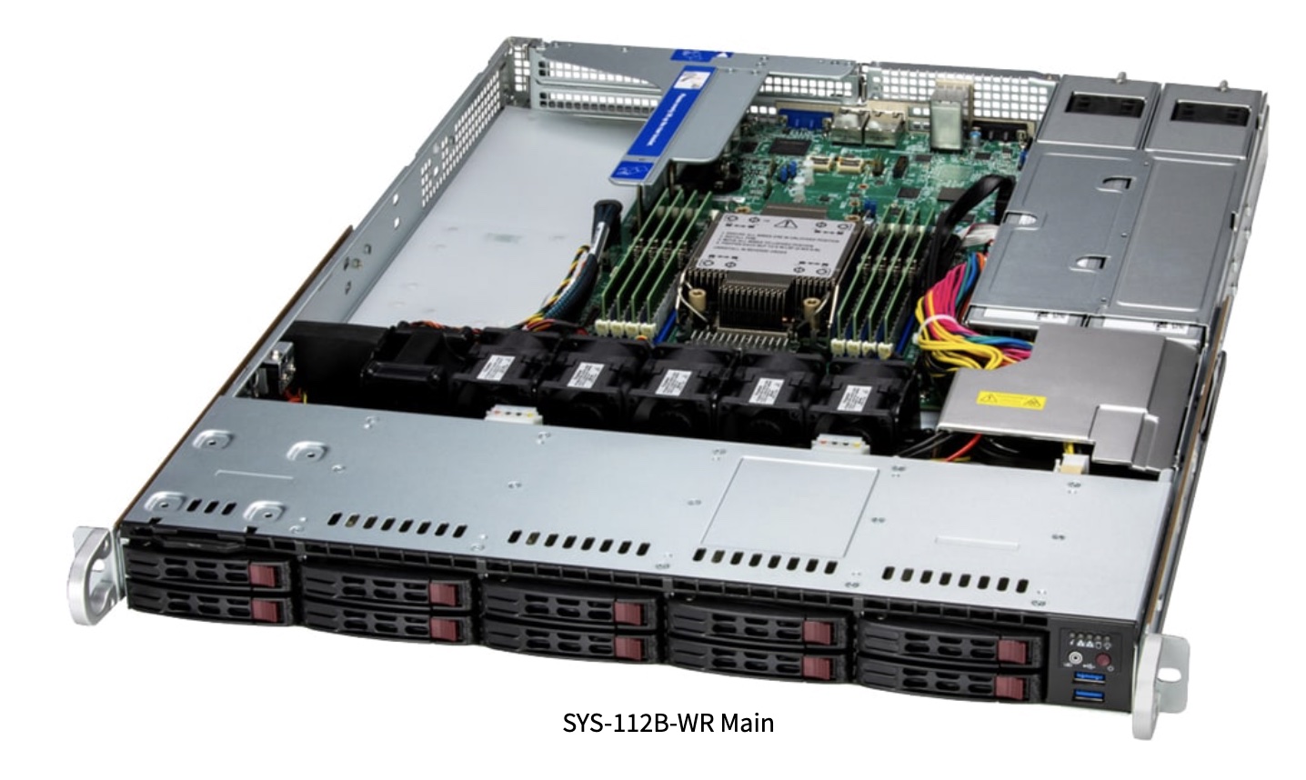 SuperServer WIO SYS-112B-WR, 1U UP with 10 hot-swap 2.5" NVMe/SAS/SATA bays and 3 PCIe 5.0 slots