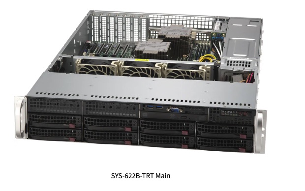 SuperServer SYS-622B-TRT, 2U Mainstream with 6 PCIe 5.0 slots and dual 10GbE LAN