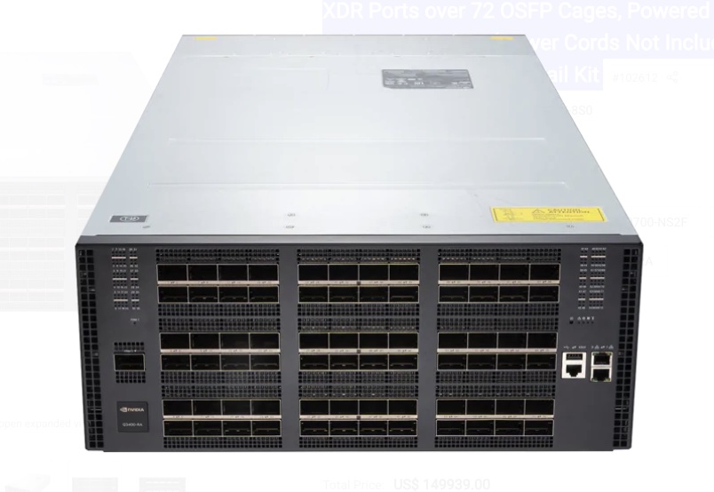 Nvidia Quantum-X800 XDR InfiniBand Switch, Q3400-RA