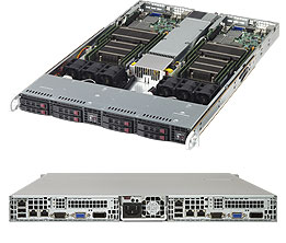 Super Twin®(2xNodes) E5-2600v4+2.5" 1U Server