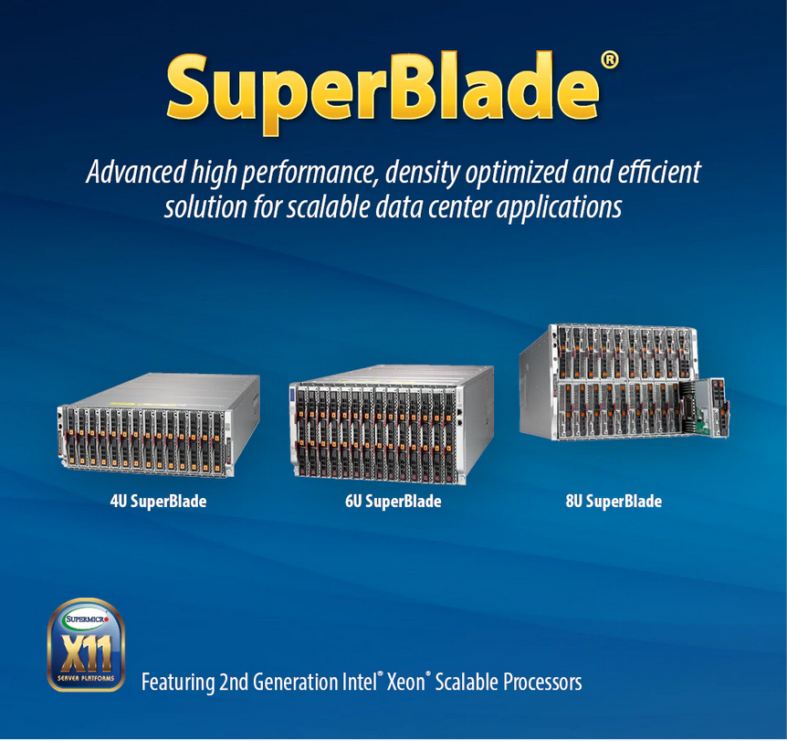 SuperBlade® 10x Nodes/E-2200 GPU Server