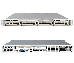 Super 1010P-8, Single AMD/Dual-Core, Video, 2x GB Lan, 4x HS SCSI/U320, DDR(16GB), 1U RM, 400W