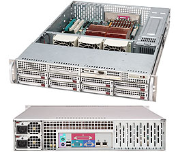Supermicro SC825S2-R700LP, 2U RM, 2x CHs B/P, 8x HS SCSI+1x 5.25"+1x Slim CD Bays, 700W(1+1) P.S