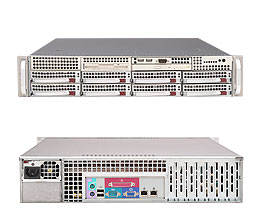 SuperServer 6025B-3, 2x LGA771/QC, Video, 2x GB Lan, 8x HS SAS/SATA2+Raid, DDR2FBD(32GB), 2U/560W