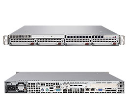 Super 1021M-T2, 2x Opt/QC, PCI-e(x8), Video, 2x GB Lan, 4x HS SATA Bays, DDR2(64GB), 1U RM, 560W