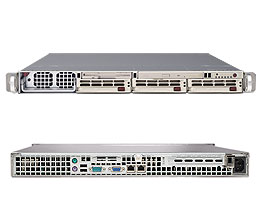 SuperServer 8014T-T, Quad Xeon/DC, PCI-e, Video, 2x GB Lan, 3x HS SATA2+Raid, DDR2(64GB), 1U/1000W