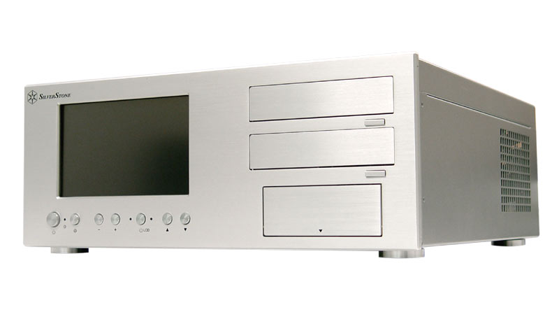 SilverStone LC18S, Silver F Alum, 2x 5.25"/5x 3.5" Bays, Touch Screen, 300W  HTPC Desktop Case