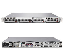 Super 1021M-T2+, 2x Opt/QC, PCI-e(x8), Video, 2x GB Lan, 4x HS SATA Bays, DDR2(128GB), 1U RM, 560W