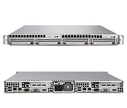 SuperServer 6015T-T, 2x2 LGA771/QC, Video, 2x2 GB Lan, 2x2 HS SATA, DDR2/32GB, Twin 1U/980W