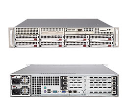 SuperServer 5025M-UR, 3010, Conroe/DC, Video, 2x GB Lan, 8x HS SATA, DDR2(8GB) 2U, 700W(1+1)