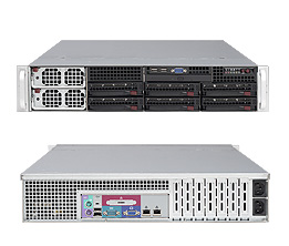 Super 2041M-32R+, Quad Opt/QC, 2x PCI-e, Video, 2x GB Lan, 6x HS SAS, DDR2(256GB), 2U RM, 1200W(1+1)