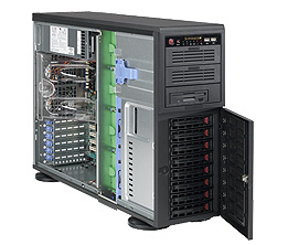 SuperWorkstation 7045A-WT, 2x LGA771/QC, UIO, 2x GB Lan, 6x HS SATA2+Raid, FBDDR2(64GB), 4U/865W-LN