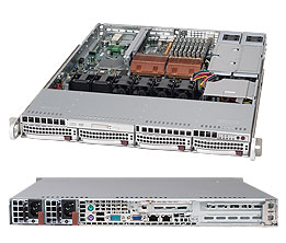SuperServer 6015W-NT, 2x LGA771/QC, UIO, Video, 2x GB Lan, 4x HS SATA2, FBDDR2(128GB), 1U/650W