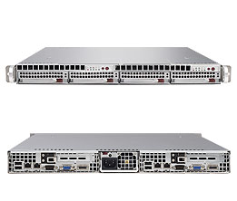 SuperServer 6015TC-T, 2x2 LGA771/QC, Video, 2x2 GB Lan, 2x2 HS SATA, DDR2/48GB, Twin 1U/980W