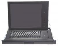 LMK1G-15, 1U Rackmount 15" LCD Keyboard Drawer, 18.6" Depth, cherry keyboard & trackball