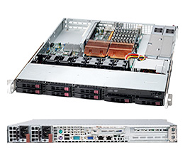 SuperServer 1025W-UR, 2x LGA771/QC, 1600Mhz, Video, 2x GB Lan, 8x 2.5" SAS, DDR2/64GB, 1U/650W(1+1)