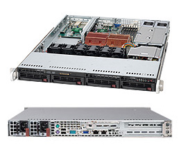 SuperServer 6015C-UR, 2x LGA771/QC, UIO, Video, 2x GB Lan, 4x HS SATA2+Raid, DDR2/48, 1U/650W(1+1)