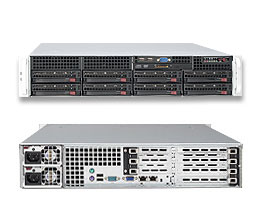 SuperServer 6025C-UR, 2x LGA771/QC, UIO, Video, 2x GB Lan, 8x HS 3.5" SATA, DDR2/48G, 2U/700W(1+1)