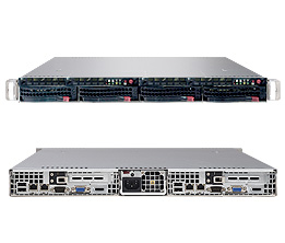 Super 5015TB-T, 1U RM,Twin X3200/QC, 1600Mhz, 2x HS SATA Bays, Video, 2x GB Lan, DDR2/8GB, 780W