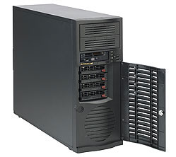 Supermicro CSE-733TQ-665, Mid-Tower, 4x HS SATA2+2x 5.25"+1x 3.5" Ext Bays, 665W P.S *Super Quiet*