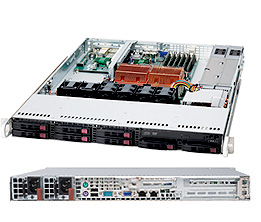 SuperServer 1025C-UR, 2x LGA771/QC, UIO,Video, 2x GB Lan, 8x HS 2.5" SATA+R5, DDR2/48G, 1U/650W(1+1)