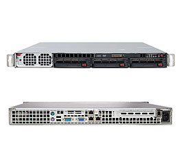 Super 1041A-T2F, Quad Opt/6C, Video, 2x GB Lan, 3x HS SATA Bay, IPMI,DDR2(128GB), 1U RM, 1000W