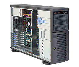 Supermicro SC743T-500, 4U RM/Tower, 8x HS SATA+2x 5.25"+1x 3.5" Ext Bays, 500W P.S