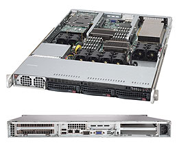 Super 1022GG-TF, 2x 6300/16C, 2x GPU Slots,Video, 2x GB Lan,3x HS Bay,IPMI,D3(512G),1U RM,1400W/80+
