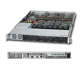 Super 8016B-6F, 4x Xeon® 7500/8C, Video, 2x GB Lan, 3x HS SAS2/6Gb, IPMI, DDR3(512GB), 1U/1400W(80+)
