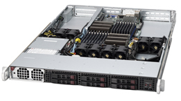 Super 1122GG-TF, 2x 6300/16C, 2x GPU Slots,Video,2x GB Lan,6x 2.5" HS,IPMI,D3(512G),1U RM,1400W,80+