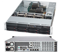 Super 2022G-URF4+, 2x 6300/16C, UIO, Video, 4x GB Lan,8x HS SATA Bay,IPMI,DDR3(768G),2U RM,R920W/80+