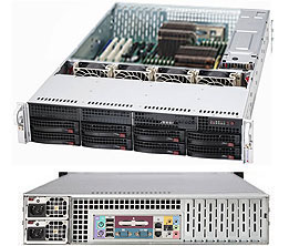 Supermicro SC829TQ-R920LP, 2U RM, 8x HS SAS/SATA+2x 3.5" Fixed Bays, 920W(1+1), 80+