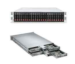 Super 2122TG-HTRF, 4x Nodes, 2x 6300/16C, Video,2x GB Lan,6x HS 2.5" Bays,IPMI,D3/512G,2U,R1400W/80+