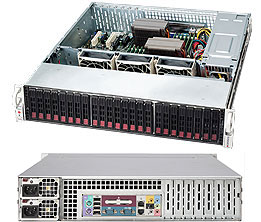 Supermicro SC216E16-R1010LP, 2U RM, 24x HS 2.5" SAS/SATA, 6Gb/s SAS2 Expander, 1010W(1+1)