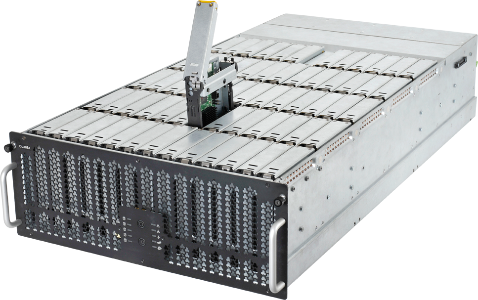 Quanta M4600HS, 60x HS SAS2/SATA3 Bays, 2x HS SAS Controllers(4x Ports/each), 4U JBOD,1400W(1+1)