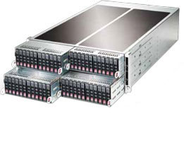 Super F627R2-RT+,4x Nodes,2x X9/8C,F I/O,Video,2x GB NIC,12x 2.5" HS SAS Bay,IPMI,D3(512G),4U/R1280W