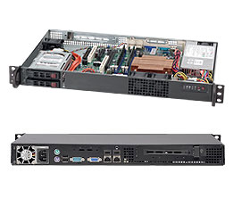 Supermicro SC510T-203, Rear I/O 1U RM(11" Depth), 2x 2.5" HS Bays, 200W(80+)
