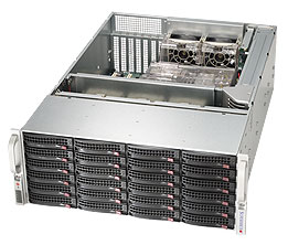 Supermicro SC846BA-R1K28, 4U RM, 24x HS SAS/SATA2+Slim CD Bays, Mini-I-Pass(SFF8087),R1280W P.S(1+1)