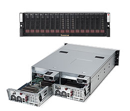 Super 937R-E2JB, 2x Nodes Redundant JBOD with LSI SAS2 Expander,16x HS SATA/SAS2 Bays, 720W(1+1)