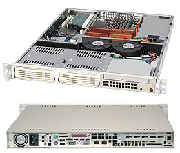 Supermicro SC811i-300, 1U RM, 2x HDD+1x Slim CD&FDD Bays, 300W P.S