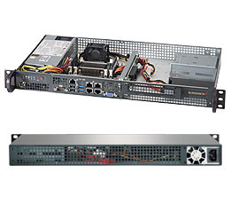 Super 5018A-FTN4, Front I/O, Atom-C2758, Video,4x GB Lan,2x Int Bays,IPMI, SO-DIMM/64GB, 1U/200W(LN)