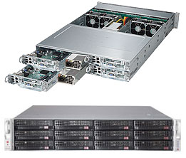 Super 6028TP-HC1R, 4xNodes,2xE5-2600v4,Video,2x GB/i350,3x HS SAS3(LSI3108)+R,IPMI,D4(2TB),2U/R2000W