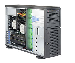 Super 7048A-T,2x E5-2600v4,4xPCIe,7.1 HD Audio,2x G/i210 LAN,8x HS SATA3(C612)+R,D4(2TB),Tower/1200W
