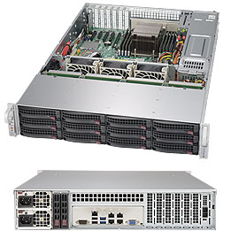 Super 5028R-E1CR12L, 1x E5-2600v4,Video, 2xGB/I350 LAN, 12x HS SAS3(LSI3008)+RI, D4(512GB), 2U/R920W