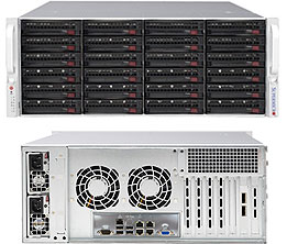 Super 6048R-E1CR24L, 2x E5-2600v4, Video,2x 10GB/X540,24x HS SAS3(LSI3008/IT),IPMI,D4(3TB),4U/R920W